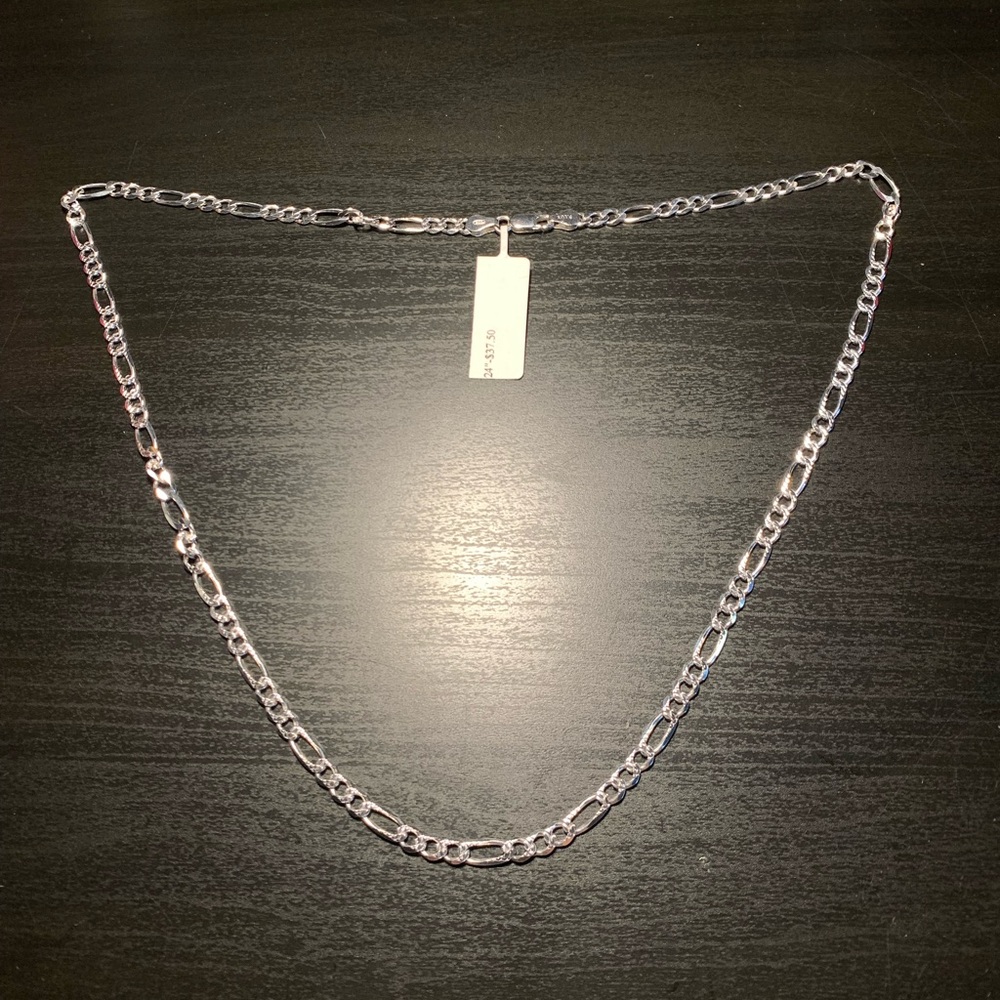 120 Pace Figaro Chain 925 Sterling Silver Only, 24 inches & Made in Italy